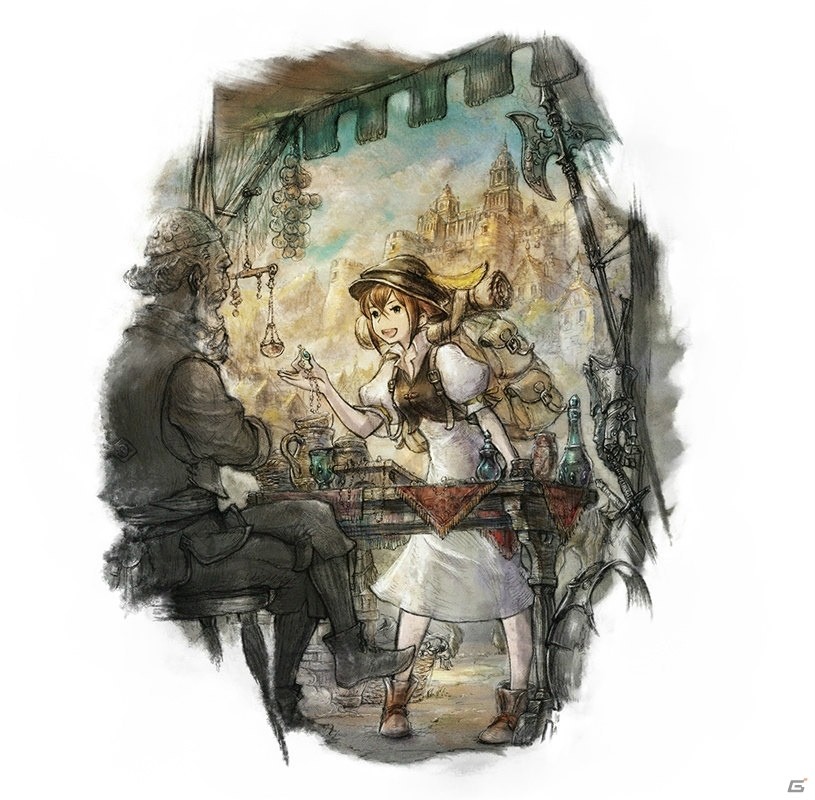 Nintendo Switch「OCTOPATH TRAVELER」が2018年7月13日に発売決定！新たな主人公“商人・トレサ”と“薬師・アーフェン”を紹介の画像1