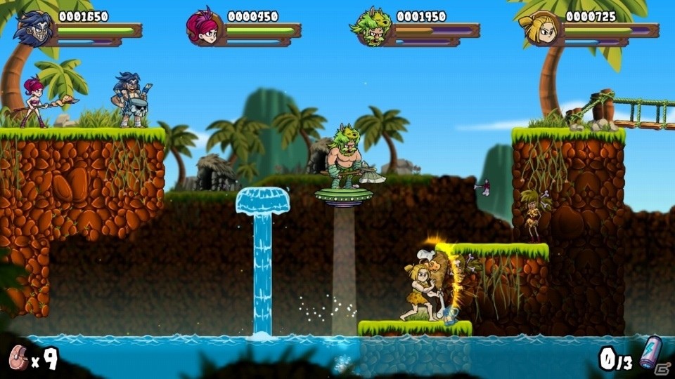 最大4人まで一緒に遊べるアクションゲーム「原始人うぉーりあーず」がNintendo Switch向けに配信開始の画像3