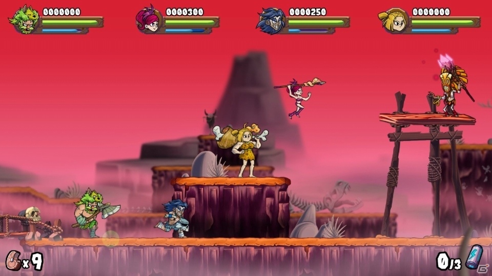 最大4人まで一緒に遊べるアクションゲーム「原始人うぉーりあーず」がNintendo Switch向けに配信開始の画像4