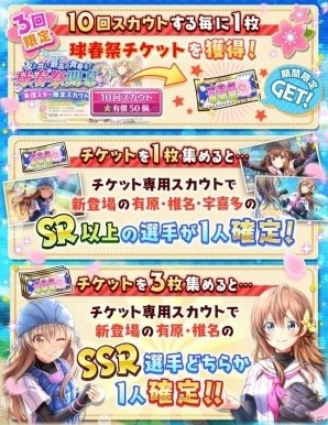 iOS/Android「八月のシンデレラナイン」にて「球春祭」が開幕！カムバックキャンペーンの報酬追加もの画像5