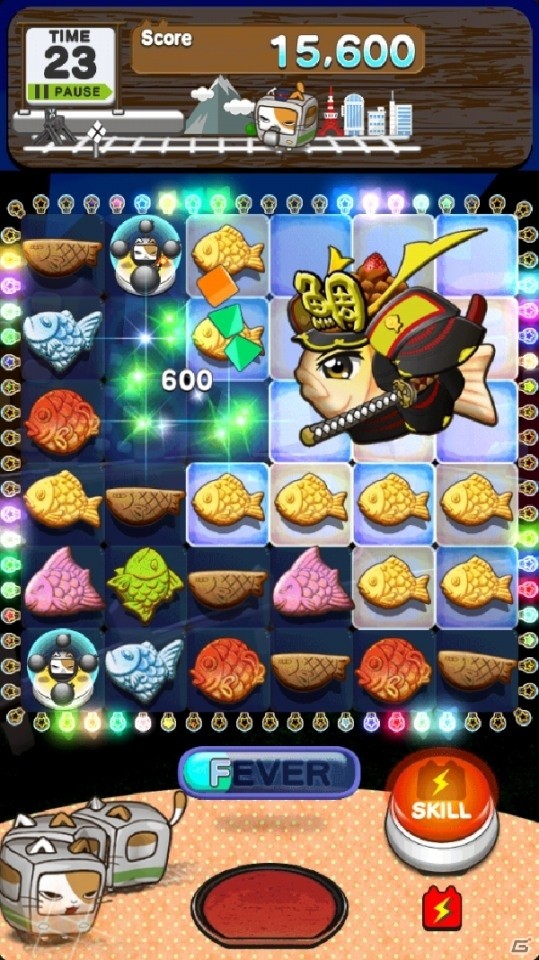 たいやきを集めて繋げて消す！パズルゲーム「TAIYAKI－電ねこでGO！！ー」がFacebookのインスタントゲーム向けに配信開始の画像2