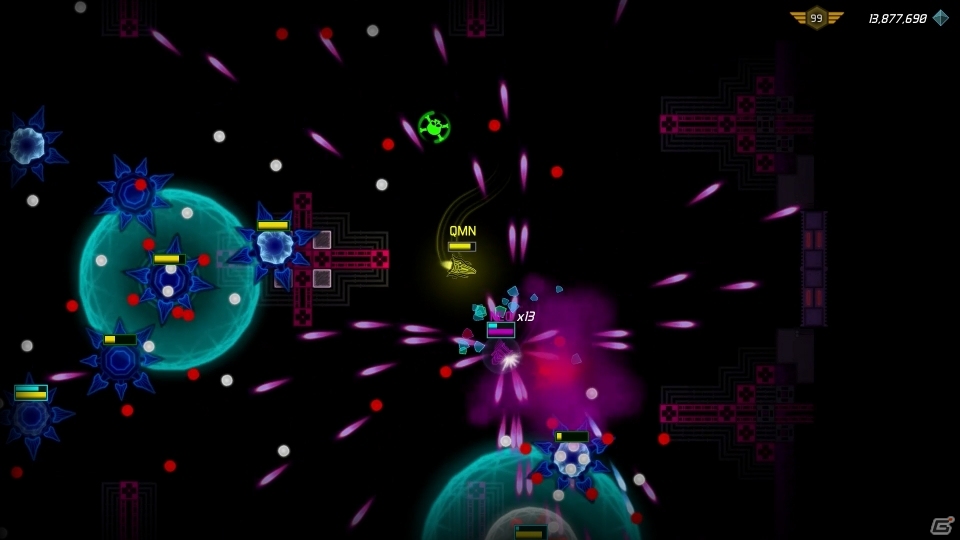 2Dツインスティック型360度シューティング「アペリオン・サイバーストーム」がNintendo Switch向けに配信開始の画像4