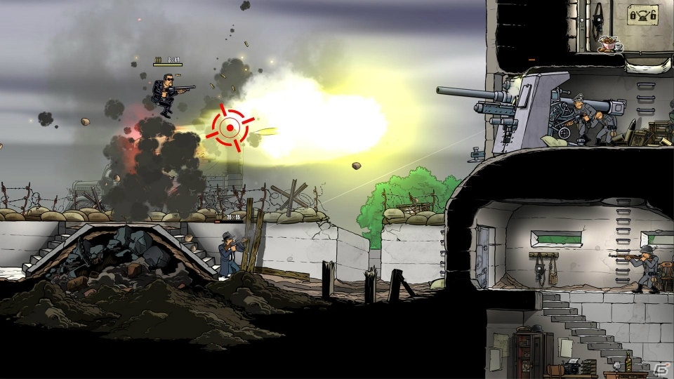 第2次世界大戦時のヨーロッパを舞台とした横スクロールアクション「Guns, Gore & Canoli 2」の日本語版が発売決定の画像1