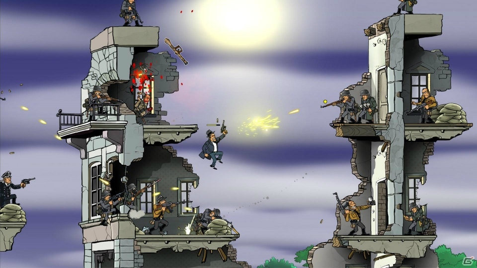 第2次世界大戦時のヨーロッパを舞台とした横スクロールアクション「Guns, Gore & Canoli 2」の日本語版が発売決定の画像3