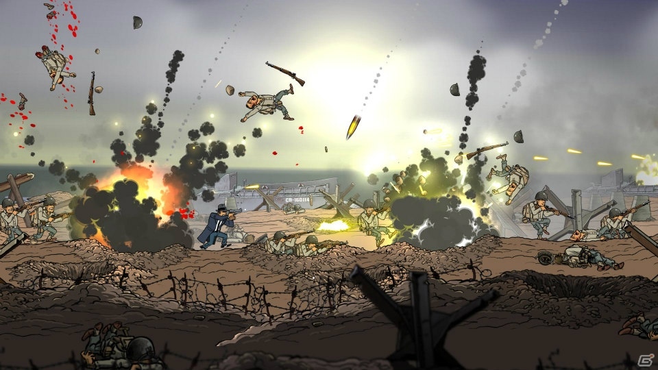 第2次世界大戦時のヨーロッパを舞台とした横スクロールアクション「Guns, Gore & Canoli 2」の日本語版が発売決定の画像4