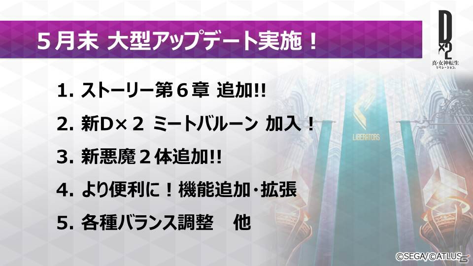 「D×2 真・女神転生リベレーション」Ver1.3.0でストーリー第6章が追加！★5 大天使「マンセマット」も登場の画像1