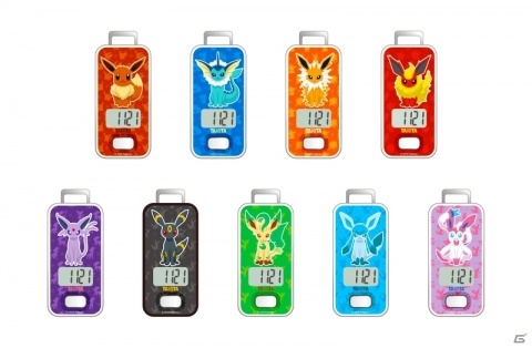 どのイーブイたちとお出かけする？「ポケットモンスター」×「タニタ」3Dセンサー搭載歩数計「ポケモン歩数計」が7月6日に発売！の画像1