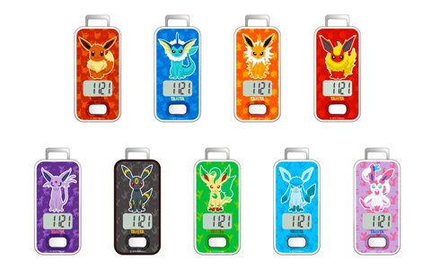 どのイーブイたちとお出かけする？「ポケットモンスター」×「タニタ」3Dセンサー搭載歩数計「ポケモン歩数計」が7月6日に発売！