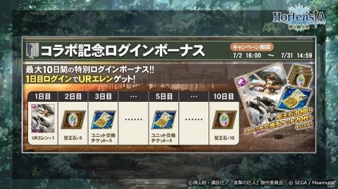 「オルタンシア・サーガ」アニメ「進撃の巨人」コラボの新登場ユニットやイベント情報が公開！の画像4