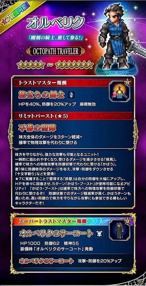「ファイナルファンタジー ブレイブエクスヴィアス」にて「OCTOPATH TRAVELER」とのコラボが開催！の画像3