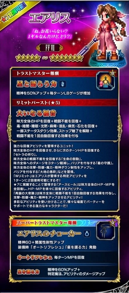 「ファイナルファンタジー ブレイブエクスヴィアス」本日より「夢の大盛夏祭」が開始！新ユニットとしてエアリス、レッド XIIIも登場の画像4