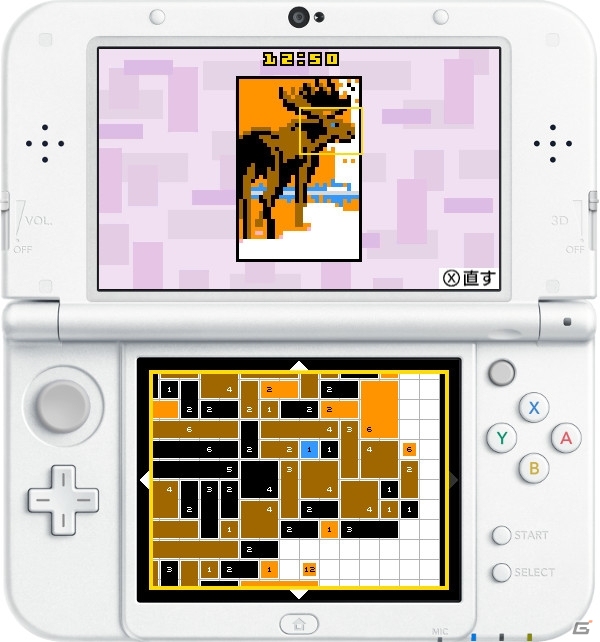 ブロックを作ってユニークな絵を完成させるパズルゲーム「スクエアピクト Block-a-Pix」が3DS向けに配信開始の画像2