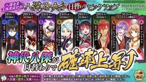 「一血卍傑-ONLINE-」神代八傑全員の上限突破を記念した日替わりピックアップが開催！の画像3