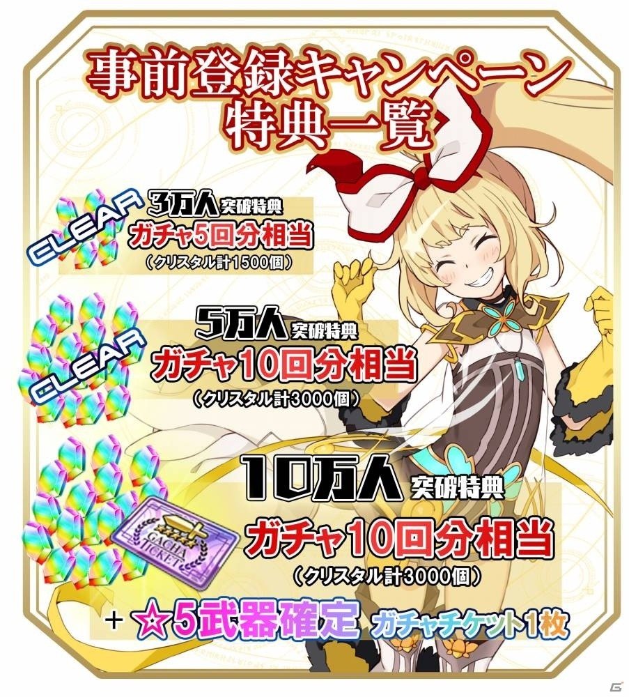 「交響性ミリオンアーサー」事前登録者数が5万人を突破！事前登録特典が「クリスタル合計3000個」にランクアップの画像2