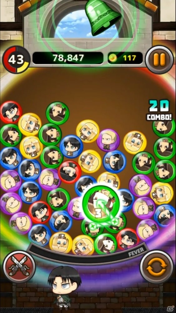 「進撃の巨人 チェインパズルフィーバー」が大型リニューアル！パズルで巨人を駆逐する戦うパズルゲームへ進化の画像2