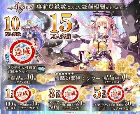 「千年戦争アイギスA」Google Play版の事前登録者数が10万人を突破！公式生放送の配信も決定の画像3