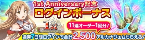 「SAOインテグラル・ファクター」最大110回無料オーダーなど1周年記念イベントが開催！の画像7