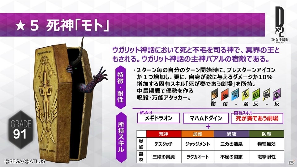 「D×2 真・女神転生リベレーション」新種族「死神」よりモト、ネルガルなど7体の悪魔が登場！の画像7