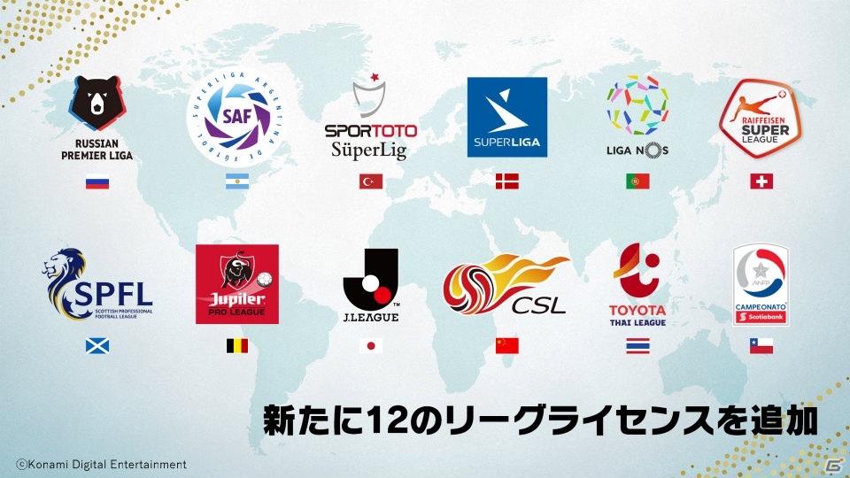 スマホ版「ウイニングイレブン 2018」が2019版にアップデート！Jリーグを含む12のリーグライセンスの追加もの画像3