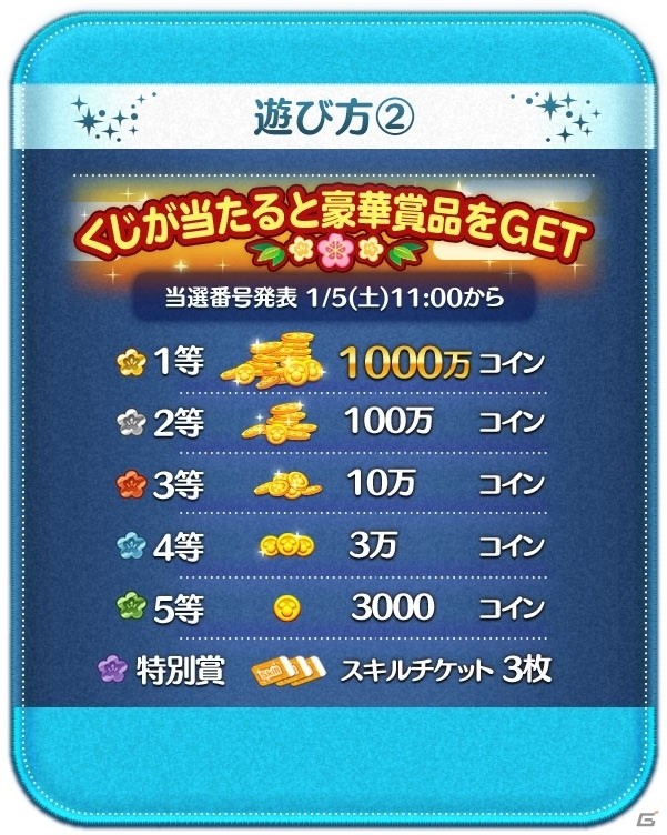 「LINE：ディズニー ツムツム」最大1000万コインがあたる「年末年始ツムツムくじ」が開催！の画像3