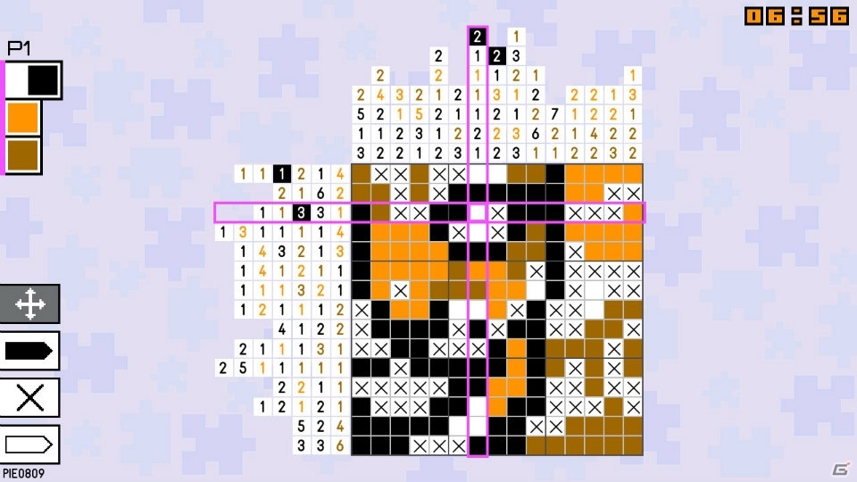各ピースを解いて絵を完成させるロジックパズル「ピースお絵かきパズル Pic-a-Pix」Switchにて配信スタート！の画像3