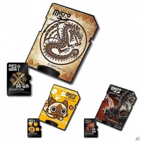 15周年を迎える「モンスターハンター」のmicroSDカードセットが登場！ワールド・紋章・アイルーのデザインの画像1