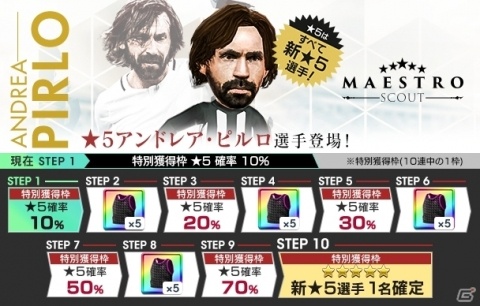 「サカつく RTW」アンドレア・ピルロ選手が登場する“MAESTROスカウト”開催!の画像4