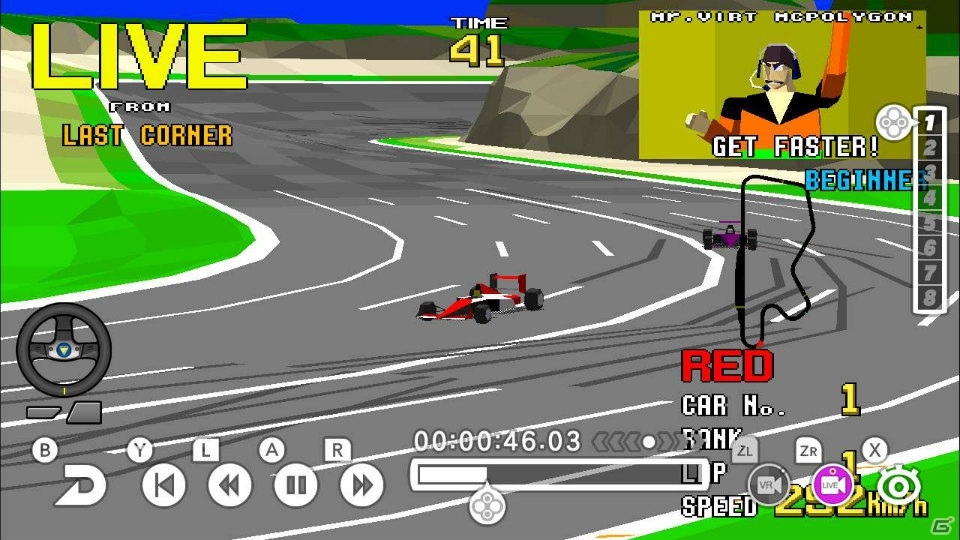 「SEGA AGES バーチャレーシング」2019年春に配信が決定！オンライン対戦やリプレイ機能などの追加要素も公開の画像6