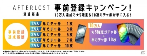 「AFTERLOST - 消滅都市」最高レア★5確定ガチャ券がもらえる事前登録キャンペーンがスタート！の画像2