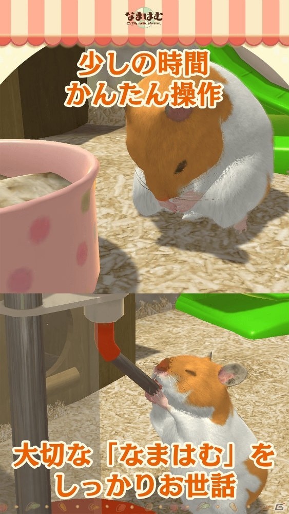 リアルなハムスターとの生活を楽しむ飼育アプリ「なまはむ」の正式サービスが開始！の画像1