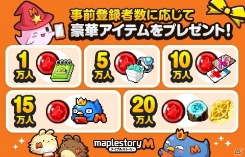 「メイプルストーリーM」事前登録者数が20万人を突破！急きょ25万人の報酬が追加にの画像1
