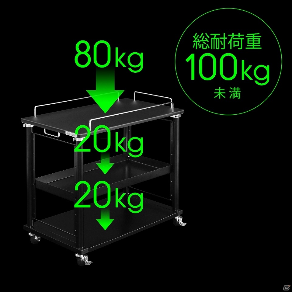 「PCディスプレイワゴン BHS-700PC」が発売！自慢のPCを目線の高さに設置できる昇降式ワゴンの画像5