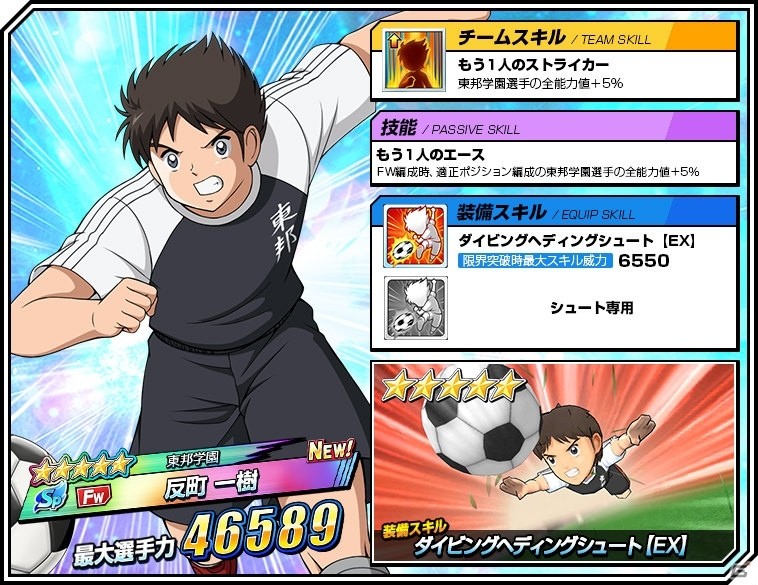「キャプテン翼ZERO」技能「執念の隼」を持った新田瞬が登場する「ピックアップガチャ」が開催！の画像4