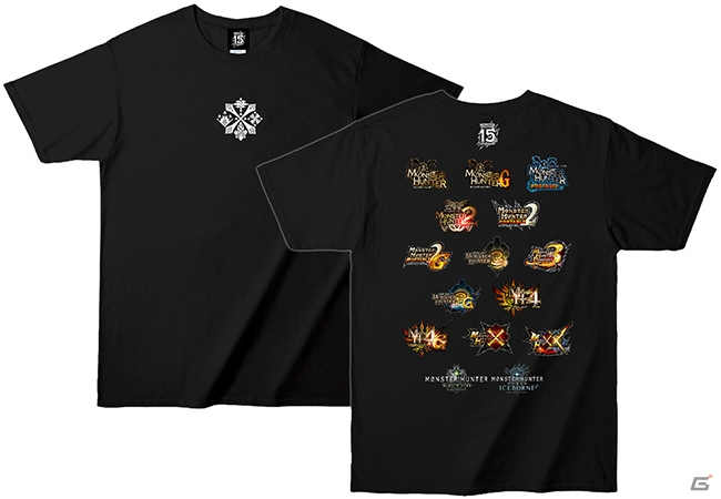 「モンスターハンター」歴代タイトルのロゴがプリントされたシリーズ15周年記念Tシャツが発売！の画像3