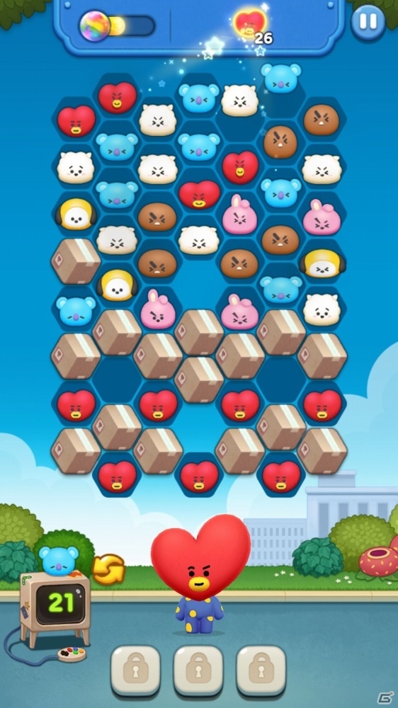 本日配信の「LINE ハローBT21」は分かりやすく遊びやすい3マッチパズルゲーム！先行プレイで体験できた内容をお届けの画像24