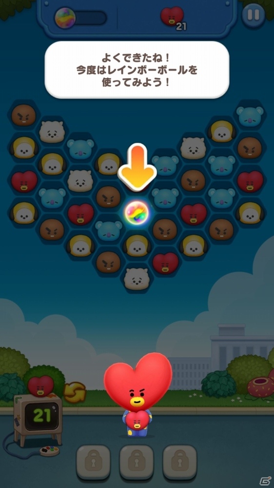 本日配信の「LINE ハローBT21」は分かりやすく遊びやすい3マッチパズルゲーム！先行プレイで体験できた内容をお届けの画像8