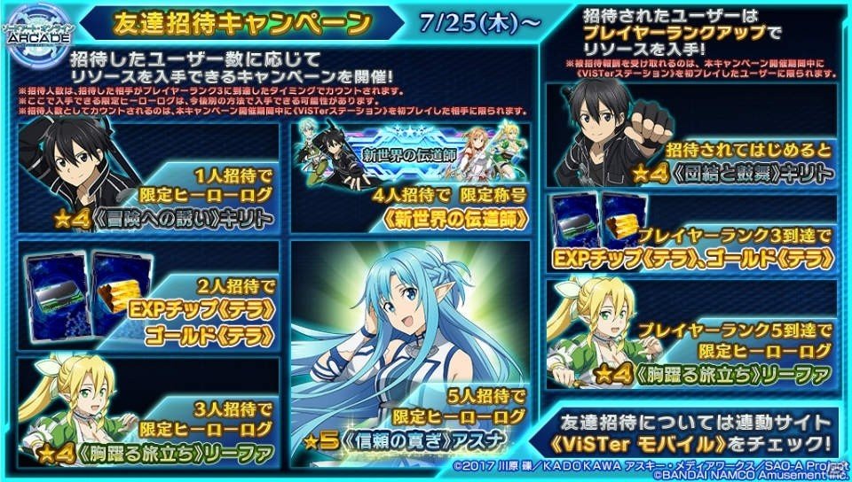Sao アーケード ディープ エクスプローラー 7月25日よりサマーキャンペーン第2弾が開始 新モード デフラグマッチ なども登場 ゲーム情報サイト Gamer