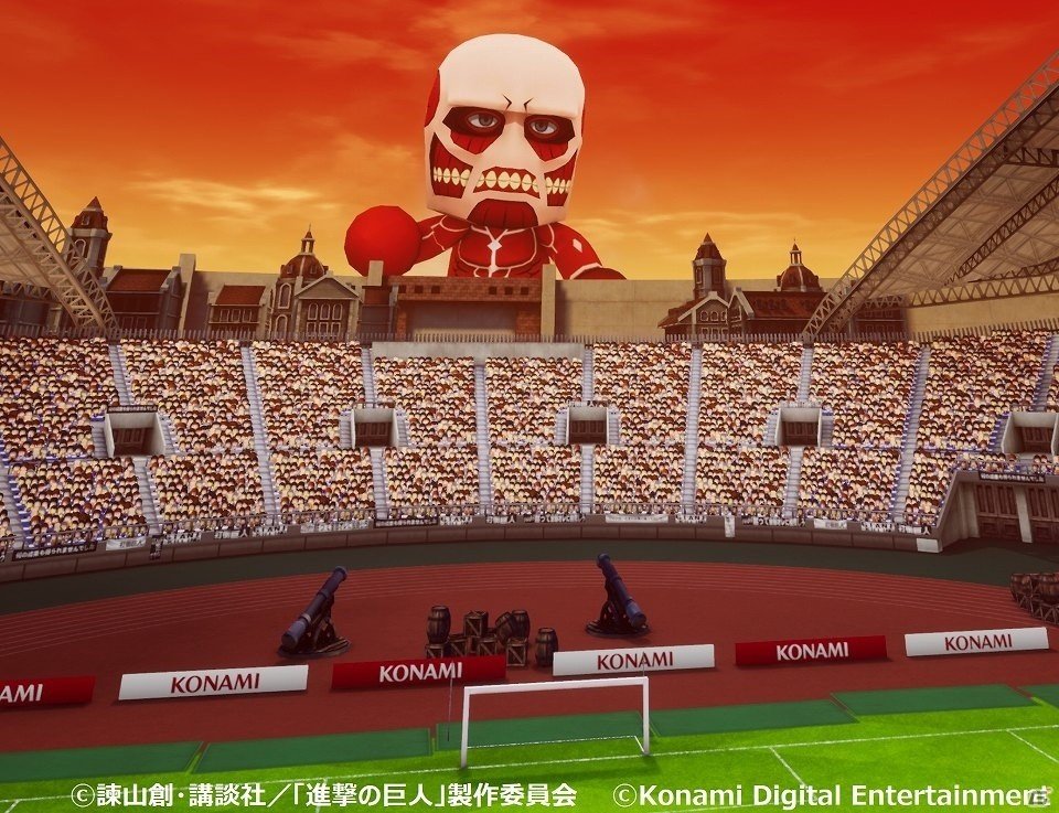 「実況パワフルサッカー」に超大型巨人が進撃！？TVアニメ「進撃の巨人」とのコラボが7月31日より開催の画像6