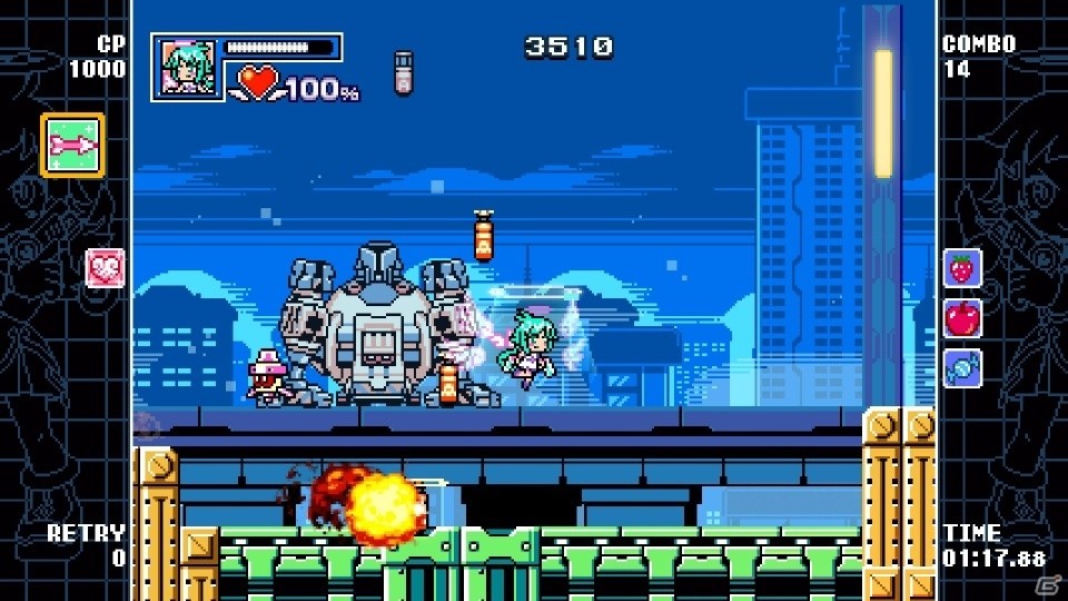 PC版「マイティガンヴォルト バースト」がSteamにて配信！DLCのキャラクター・えころをゲーム本体に収録の画像5
