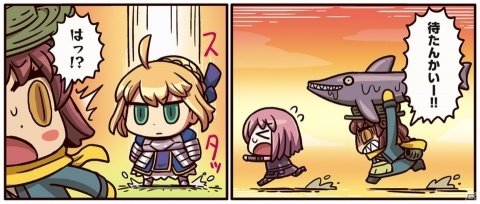 セイバーの登場に驚くランサーがとった行動は…？「ますますマンガで分かる！Fate/Grand Order」105話が公開の画像1