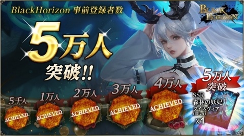 「ブラックホライズン -Black Horizon-」の事前登録者数が5万人を突破！新たな特別報酬が追加の画像1