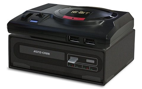 メガドライブミニ用ACアダプタや収納ケース、レトロゲームデザインの