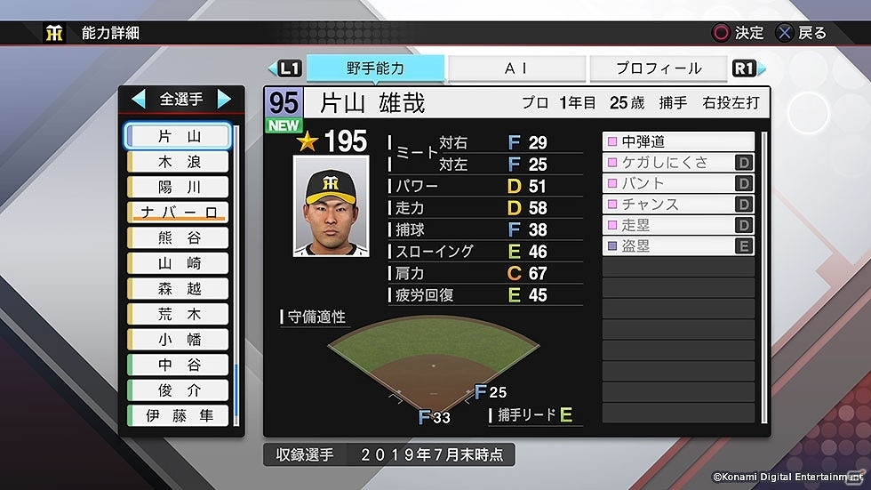 「プロ野球スピリッツ2019」、「実況パワフルプロ野球2018」、Switch「実況パワフルプロ野球」に2019年7月末時点の選手が追加！の画像26