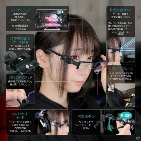 ヘッドセット環境でも付け心地抜群！可変フレーム搭載のゲーミングメガネが登場の画像2