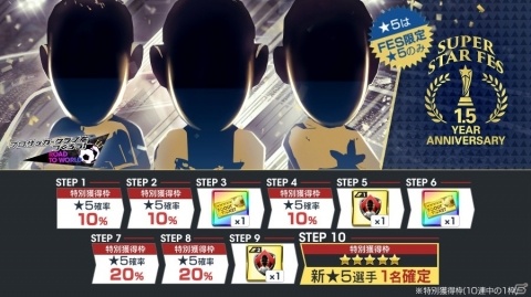 「サカつくRTW」新FES限定の★5選手のみが登場!「1.5 YEAR ANNIVERSARY SUPER STAR FES」が開催の画像1