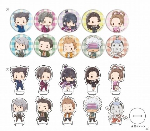 「逆転裁判」のキャラクターたちがグラフアートminiになって登場！缶バッジとアクリルぷちスタンドがラインナップの画像1