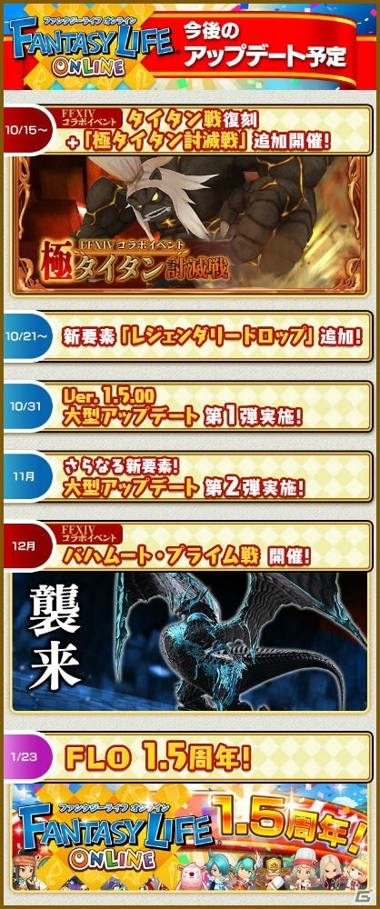 「ファンタジーライフ オンライン」1.5周年に向けた今後のアップデート予定が公開！の画像1