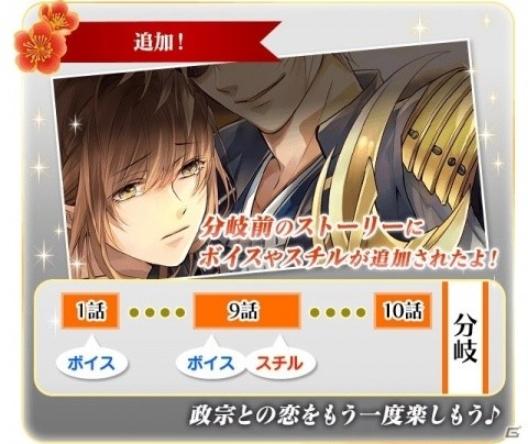 「イケメン戦国◆時をかける恋」伊達政宗本編「さらなる恋物語 永遠の恋」ルートが配信開始！の画像1