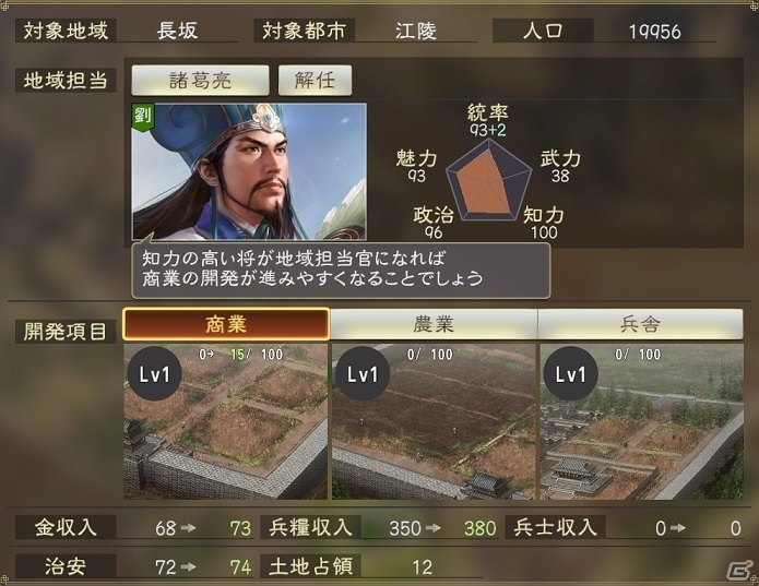 「三國志14」地域の開発を進める地域担当官や武将たちの提案、都市の成長などの詳細が公開！の画像4