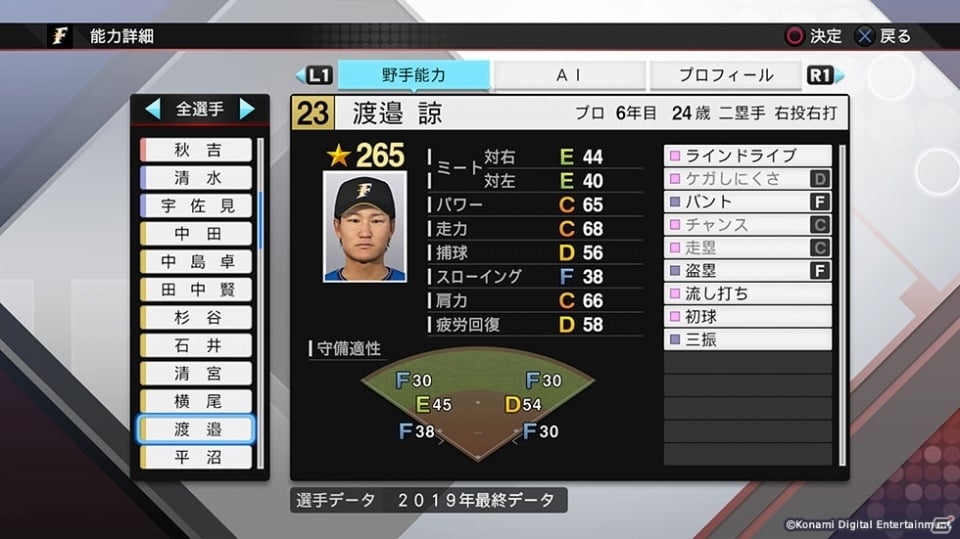「プロ野球スピリッツ2019」が2019年レギュラーシーズン終了時点の選手データに更新！の画像3
